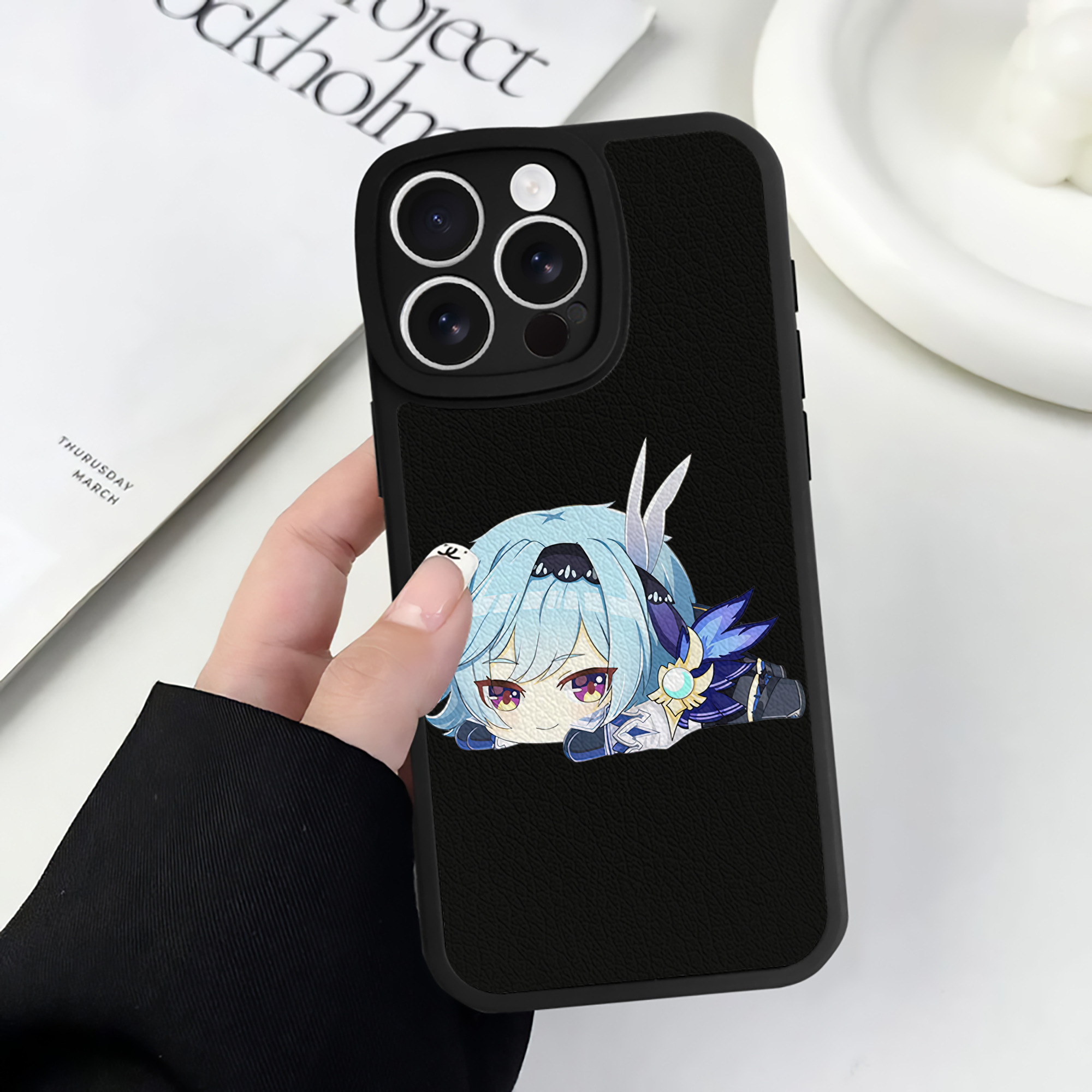 げんし神 优菈 ゆうら genshin Yūra 【iPhone 16シリーズ対応】シリコンスマホケース（レザー調） 材質：シリコン